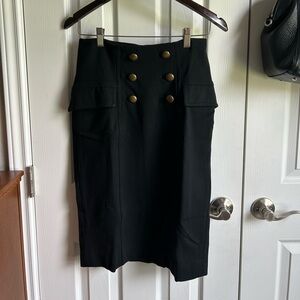 diane von furstenberg black peplum pencil skirt office siren quiet luxury